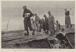 De begrafenis van een visserskind, in Volendam, aan de Zuiderzee