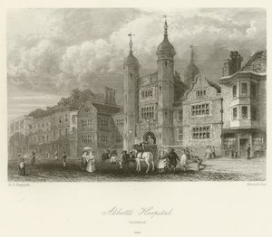 Abbotts Ziekenhuis, Guildford, 1840 door George Sidney after Shepherd