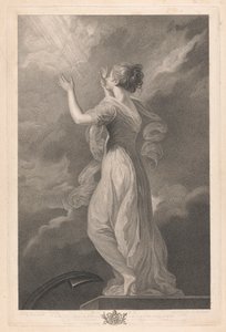 Westelijk raam van de kapel, New College Oxford: De deugden - Hoop door George Siegmund Facius