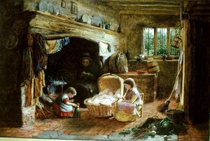 Een huiselijke haard door George Smith
