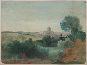 Sint-Pieter gezien vanaf de Campagna, c.1850 door George Snr. Inness