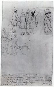 Bouwers en landmeters bij de herbouw van het British Museum, 1844 door George Snr Scharf