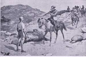 Een dappere daad op de mars naar Hoopstad, Na Pretoria: De Guerrillaoorlog gepubliceerd door Harmsworth Bros Limited 1901 door George Soper