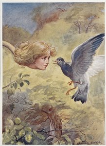 Alice met een Lange Nek, die een Duif Bang Maakt