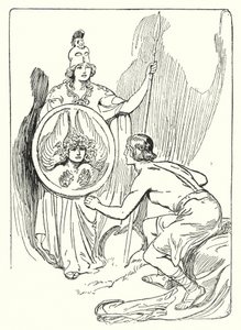 Perseus: "In de spiegel van het schild verscheen een gezicht" (litho)