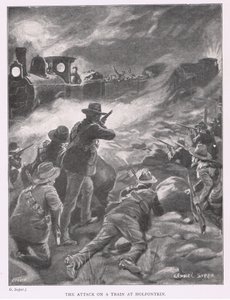 De aanval op een trein bij Holfontein door George Soper