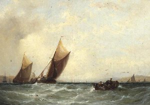 Vissersboten voor een Nederlandse Kust door George Stainton