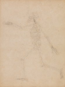 Een vergelijkende anatomische uiteenzetting van de structuur van het menselijk lichaam met dat van een tijger en een hoender:  Menselijk skelet, zijaanzicht door George Stubbs
