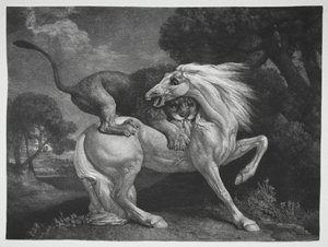 Een Paard Aangevallen door een Leeuw, 1788 door George Stubbs