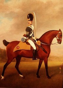 (detail) Soldaten van de 10e Lichte Dragonders door George Stubbs
