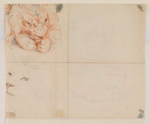 Hoofd en poten van een leeuw, verso, 18e of 19e eeuw door George Stubbs