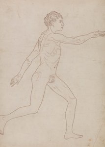 Menselijke figuur, lateraal aanzicht (Omtreksstudie in omgekeerde richting van Tabel VIII) door George Stubbs