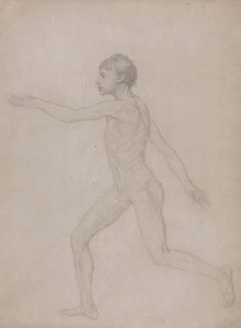 Menselijke figuur, zijaanzicht (voorlopige schets voor de definitieve studie voor Tabel VIII)