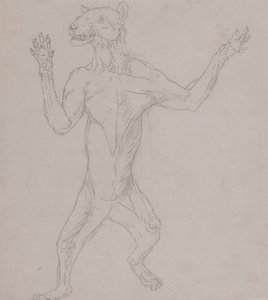 Studie van een tijger, staand in menselijke houding, uit Een vergelijkende anatomische expositie van de structuur van het menselijk lichaam met die van een tijger en een gewone vogel, 1795-1806