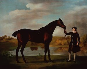 De Jachthond van de Hertog van Malborough met een Staljongen door George Stubbs