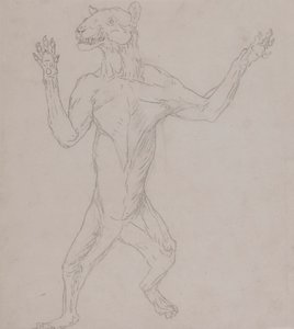 Tijgerlichaam, staand in menselijke houding door George Stubbs