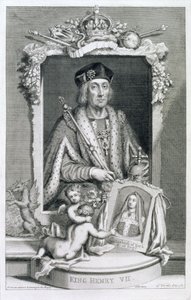 Hendrik VII, Koning van Engeland vanaf 1485, naar een portret in de Koninklijke Collectie, gegraveerd door de kunstenaar