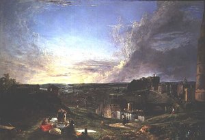 Edinburgh vanaf Carlton Hill door George Vincent