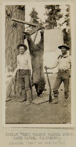 Indiaan "Ben", beroemde Washoe-verkenner. Lake Tahoe, Californië