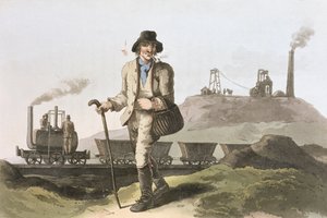 Blenkinsop-locomotief bij Middleton-kolenmijn nabij Leeds, uit 