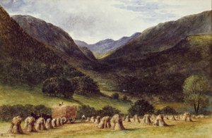 Oogsttijd, Llyn Crafnant, Noord-Wales door George Augustus Wallis