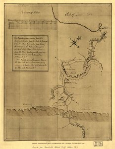 Kaart van George Washington bij zijn "journal to the Ohio", 1754. LOC 99446116