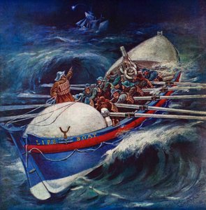Reddingsboot probeert een redding door George Washington Lambert