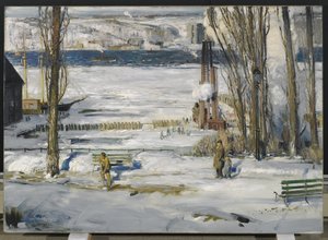 Een Ochtend Sneeuw - Hudson Rivier door George Wesley Bellows