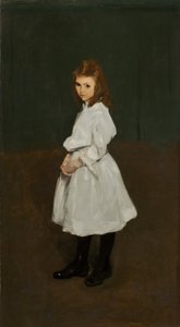 Klein meisje in het wit, Queenie Burnett, 1907 door George Wesley Bellows