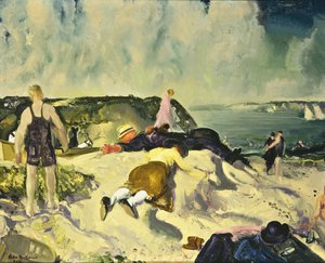 Het strand, Newport, ca. 1919 door George Wesley Bellows