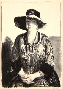 De Zwarte Hoed, 1921 door George Wesley Bellows