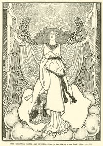 De hemelse poorten worden geopend (gravure)