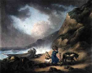 Vissers, gegraveerd door James Ward door George after Morland