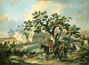 Patrijzenjacht, geëtst door Thomas Rowlandson
