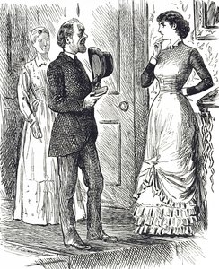 Cartoon die een ander type gasmeter in gebruik toont door George du Maurier