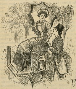 Flirten (illustratie) door George du Maurier
