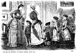 Het is toch niet zo moeilijk om Frans te spreken, 1882-1891 door George du Maurier