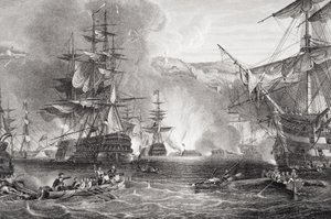 Het bombardement van Algiers, 27 augustus 1816, uit `Illustraties van Engelse en Schotse geschiedenis