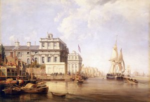 Uitzicht op Greenwich Hospital, vanaf de noordelijke oever van de Theems