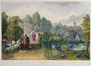De Volière in de Dierentuin, Regents Park, gegraveerd en uitgegeven door de kunstenaar, gedrukt door Charles Hullmandel, 1836 door George the Elder Scharf