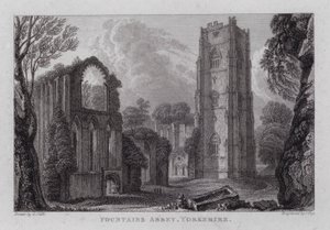 Fountains Abbey, Yorkshire door George the Younger Cuitt