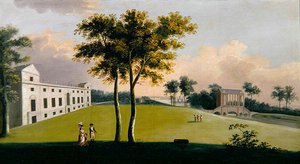 De Zuidkant van Wilton House en de Palladiaanse Brug van het Oosten, Salisbury door George the Younger Cuitt