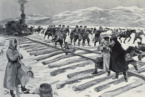 RUSLAND. De oversteek van het Baikalmeer door Georges (after) Conrad
