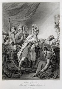 LODEWIJK IX, Saint Louis, van Frankrijk (gravure)