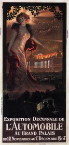 Decennale tentoonstelling van de auto in het Grand Palais, 1907 door Georges Antoine Rochegrosse