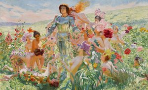 De Ridder van de Bloemen, 1894 door Georges Antoine Rochegrosse