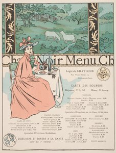 Menu van de Chat Noir door Georges Auriol