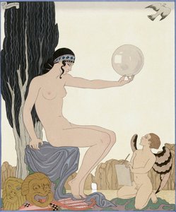 Een muze inspireert een kunstenaar door Georges Barbier