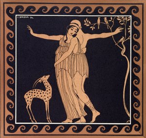 Balletscène met Tamara Karsavina (1885-1978) 1914 door Georges Barbier