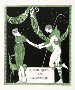 Bucoloques en Pamphylie, illustratie uit Les Chansons de Bilitis, door Pierre Louys, uitgegeven 1922